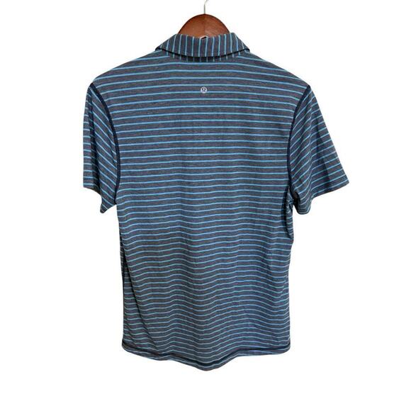 Lululemon Evolution Polo Lookout Stripe Heathered Navy Heathered Poseidon - M - Picture 5 of 6